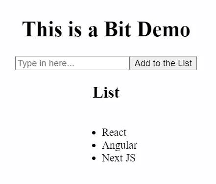 Bit Demo app page